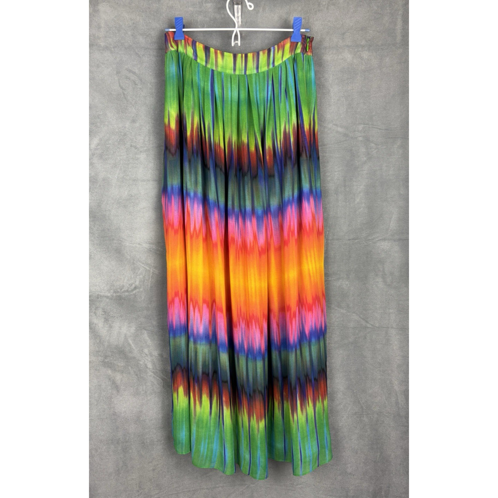 Vince Camuto Mirror Rainbow Maxi Skirt Size 2 Tie Dye Boho Festival - Picture 4 of 13